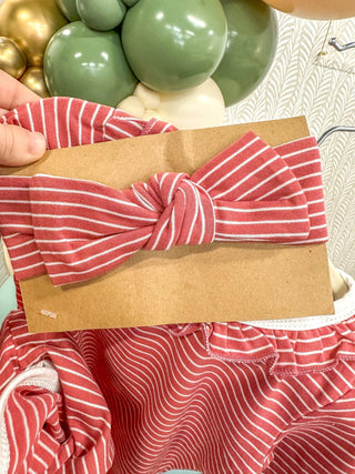 Red Stripe Ruffle 2pc Baby Gown - Everyday EDEN Boutique & Gifts