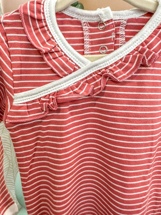 Red Stripe Ruffle 2pc Baby Gown - Everyday EDEN Boutique & Gifts