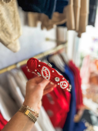 Red & White Fantasy Football Headband - Everyday EDEN Boutique & Gifts