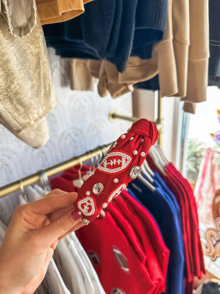 Red & White Fantasy Football Headband - Everyday EDEN Boutique & Gifts