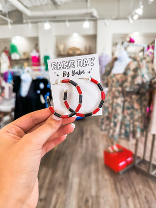 Red/Black Bleacher Babe Hoops - Everyday EDEN Boutique & Gifts