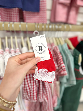 Red/White Lace Bobby Socks - Everyday EDEN Boutique & Gifts
