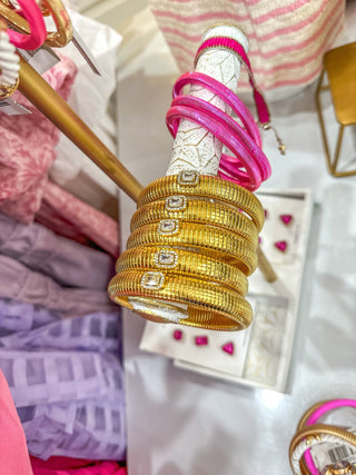 Rhinestone Gold - Plated, Waterproof Bangle - Everyday EDEN Boutique & Gifts