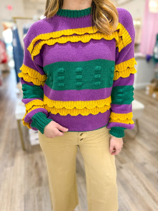 Ruffles in the Quarter Mardi Sweater - Everyday EDEN Boutique & Gifts