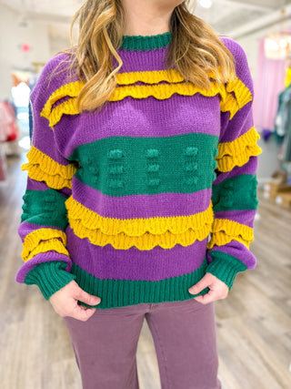 Ruffles in the Quarter Mardi Sweater - Everyday EDEN Boutique & Gifts