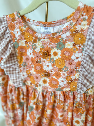 Rust Floral & Plaid Print Dress - Everyday EDEN Boutique & Gifts