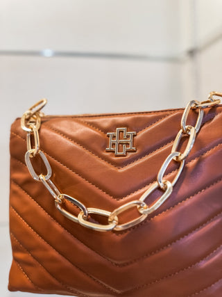 Saddle Brown Ariana V - Quilted Crossbody - Everyday EDEN Boutique & Gifts