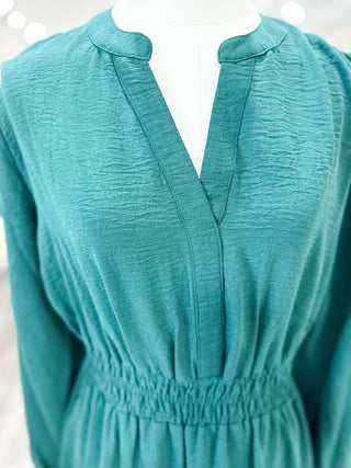 Sea Green Long Sleeve Savor the Moment Dress - Everyday EDEN Boutique & Gifts