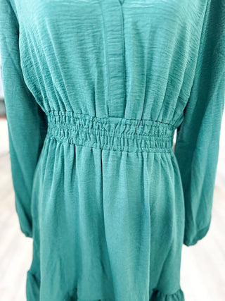 Sea Green Long Sleeve Savor the Moment Dress - Everyday EDEN Boutique & Gifts