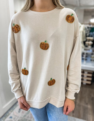 Sequin Pumpkin Patch Sweatshirt - Everyday EDEN Boutique & Gifts