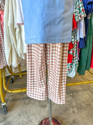 Set - Christmas Vintage Style Gingerbread Plaid Boys Pants Set - Everyday EDEN Boutique & Gifts