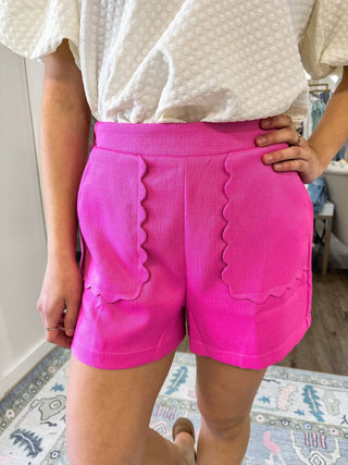 SET Cupcake Dear Flamingo Pink Scalloped Details Shorts/Top - Everyday EDEN Boutique & Gifts