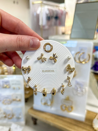Set of 6 Pearl, Bow, & Hoops Stud Earrings - Everyday EDEN Boutique & Gifts