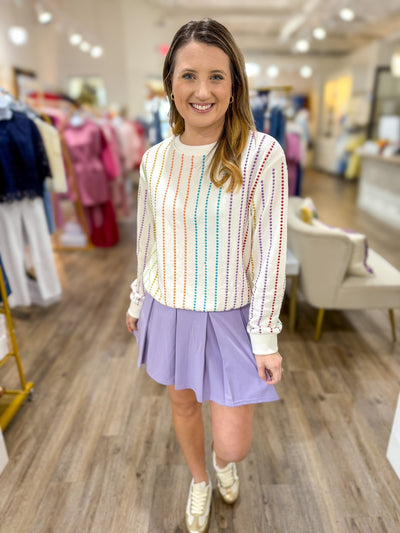 Shine Bright Rhinestone Crewneck Top - Everyday EDEN Boutique & Gifts