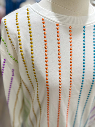 Shine Bright Rhinestone Crewneck Top - Everyday EDEN Boutique & Gifts