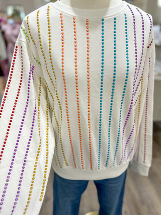 Shine Bright Rhinestone Crewneck Top - Everyday EDEN Boutique & Gifts