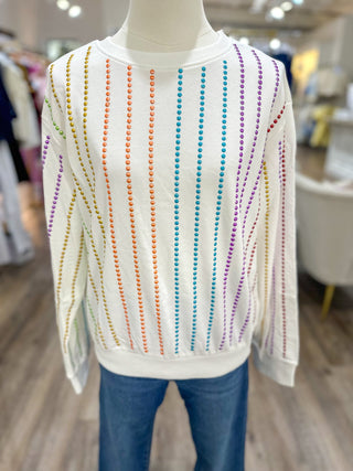 Shine Bright Rhinestone Crewneck Top - Everyday EDEN Boutique & Gifts