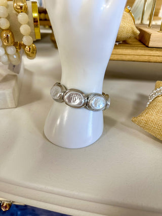 Silver Pearl Pop Statement Stretch Bracelet - Everyday EDEN Boutique & Gifts