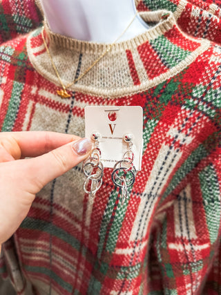 Silver Textured Layered Circle 1.5" Earring - Everyday EDEN Boutique & Gifts