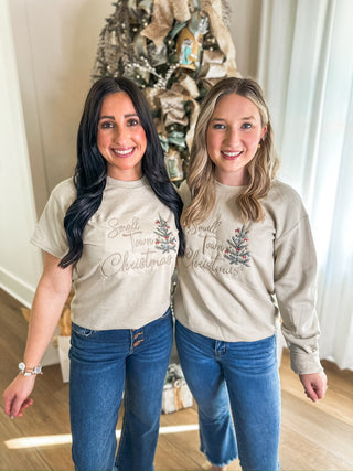 Small Town Christmas Embroidered Sweatshirt - Everyday EDEN Boutique & Gifts