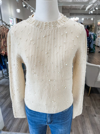 Snowfall Pearl Cream Sweater - Everyday EDEN Boutique & Gifts