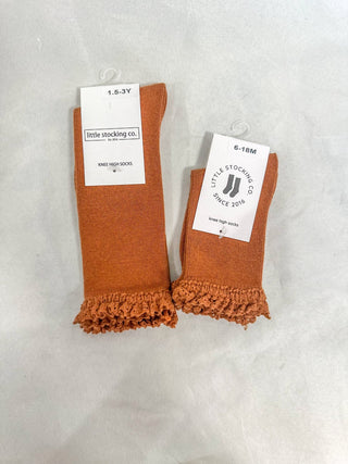 Sugar Almond Lace Top Knee - High Socks - Everyday EDEN Boutique & Gifts