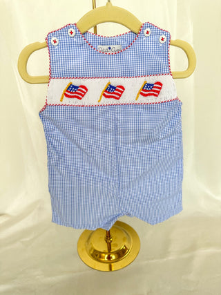 Sunsuit with American Flag Smocking - Everyday EDEN Boutique & Gifts