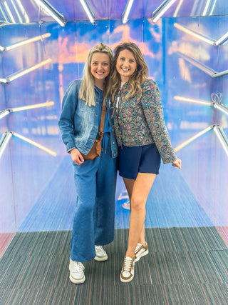 Swan Lake Mocha Teal Bow Tie Quilted Jacket - Everyday EDEN Boutique & Gifts