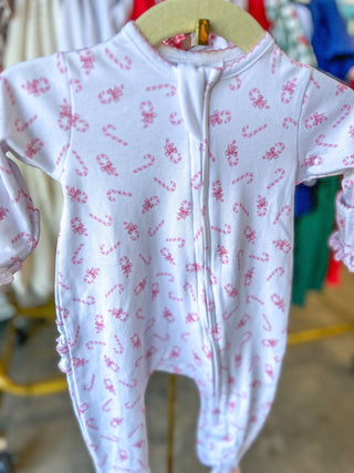 Sweet Peppermint Zipper Footie - Everyday EDEN Boutique & Gifts