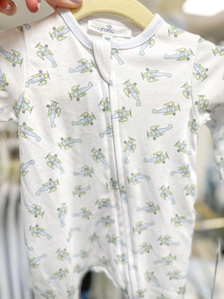 Take Flight Printed Zippie Footie - Magnolia Baby - Everyday EDEN Boutique & Gifts