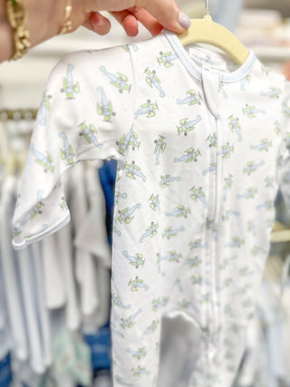 Take Flight Printed Zippie Footie - Magnolia Baby - Everyday EDEN Boutique & Gifts
