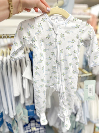 Take Flight Printed Zippie Footie - Magnolia Baby - Everyday EDEN Boutique & Gifts