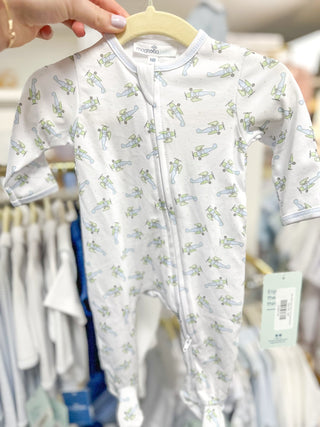 Take Flight Printed Zippie Footie - Magnolia Baby - Everyday EDEN Boutique & Gifts