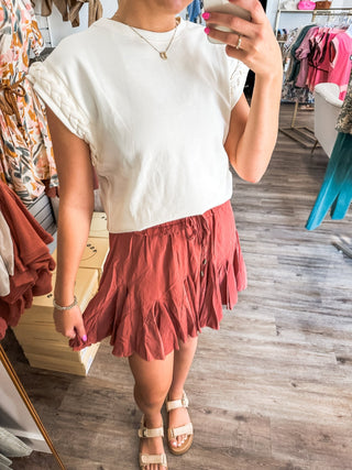 Terracotta Perfectly Pleated Skirt - Everyday EDEN Boutique & Gifts