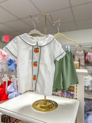 Thanksgiving & Halloween Pumpkin Applique Boys Set - Everyday EDEN Boutique & Gifts