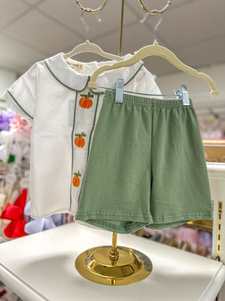 Thanksgiving & Halloween Pumpkin Applique Boys Set - Everyday EDEN Boutique & Gifts