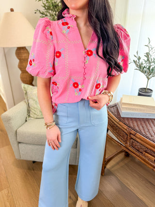 The Blue Effortless Edge Wide Leg Pants - Everyday EDEN Boutique & Gifts