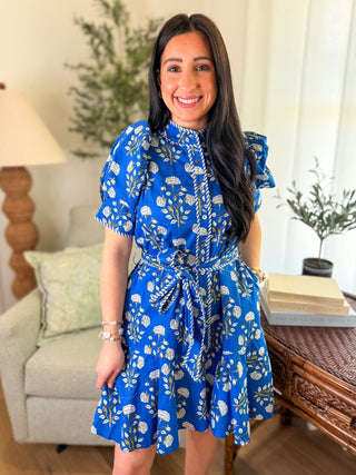 The Blue Flower Market Mini Dress - Everyday EDEN Boutique & Gifts
