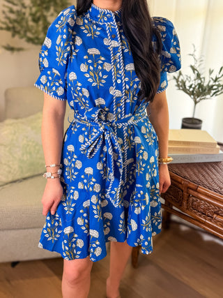 The Blue Flower Market Mini Dress - Everyday EDEN Boutique & Gifts
