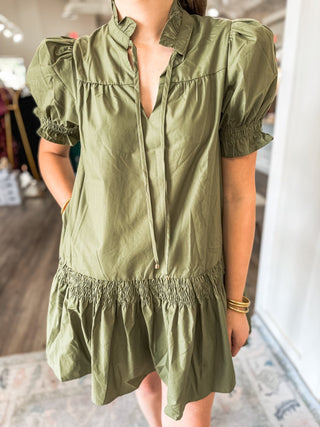 The Crisp Mornings Olive Mini Dress - Everyday EDEN Boutique & Gifts