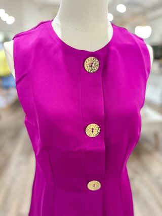 The Magenta Downtown Darling Gold Button Mini Dress - Everyday EDEN Boutique & Gifts