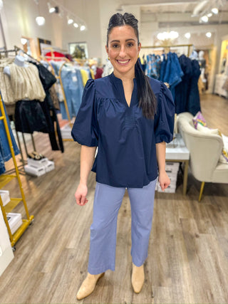 The Navy Soft Grace Short Sleeve Top - Everyday EDEN Boutique & Gifts