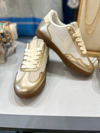 The Nellie White W/ Gold Accents Sneakers - Everyday EDEN Boutique & Gifts