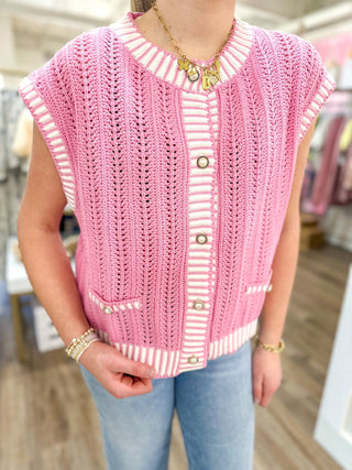 The Pink Softly Striped Vest - Everyday EDEN Boutique & Gifts