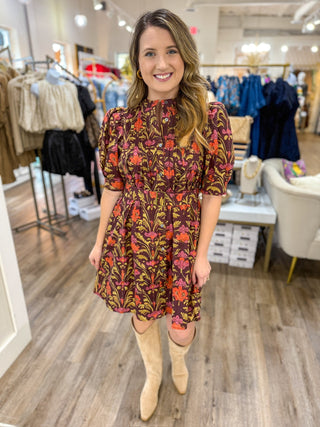 The Plum Spice Petal Belted Mini Dress - Everyday EDEN Boutique & Gifts