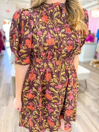 The Plum Spice Petal Belted Mini Dress - Everyday EDEN Boutique & Gifts
