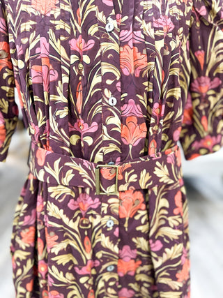 The Plum Spice Petal Belted Mini Dress - Everyday EDEN Boutique & Gifts