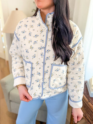 The Something Blue Quilted Jacket - Everyday EDEN Boutique & Gifts