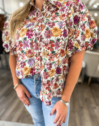 The Sunday Market Floral Top - Everyday EDEN Boutique & Gifts