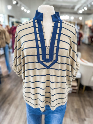 The Taupe Landry Stripe Knit Top - Everyday EDEN Boutique & Gifts